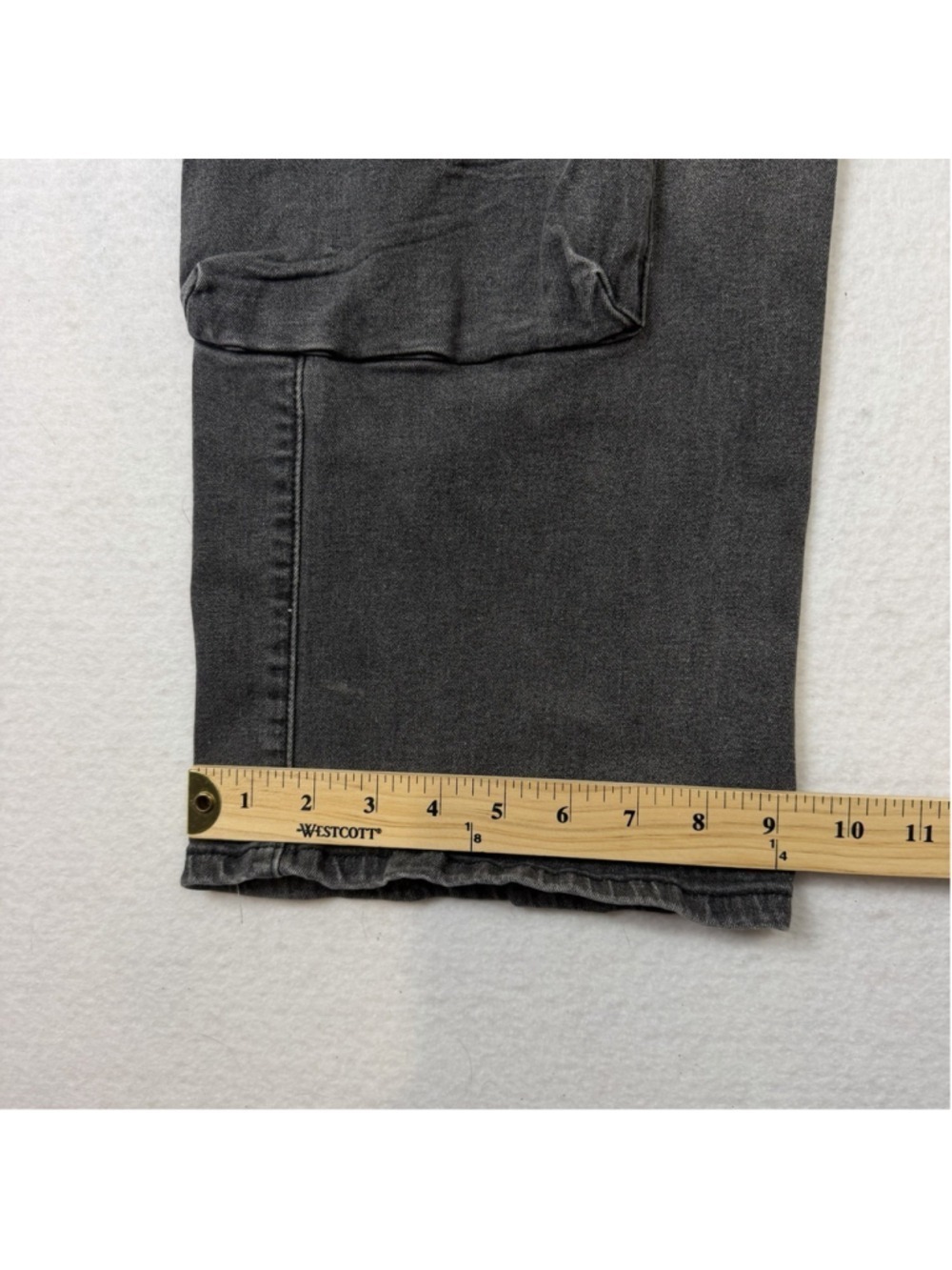 Refuge Wide Leg Denim Jeans Womens XL Black Cargo Grunge StreetWear Hip Hop Skat - Picture 9 of 9